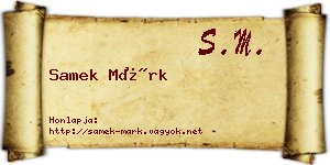 Samek Márk névjegykártya