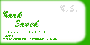 mark samek business card